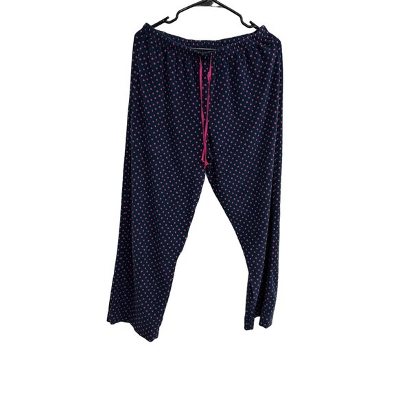 Bay Studio Womens Polka Dot Pajama Set L Polyester Navy Pink - Picture 7 of 11